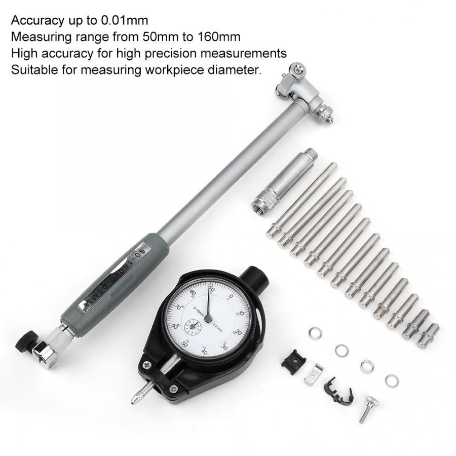Dial Indicator Digital 50mm-160mm Dial Bore Gauge 0.01mm Accuracy Internal Diameter Measuring Tool Reloj Comparador