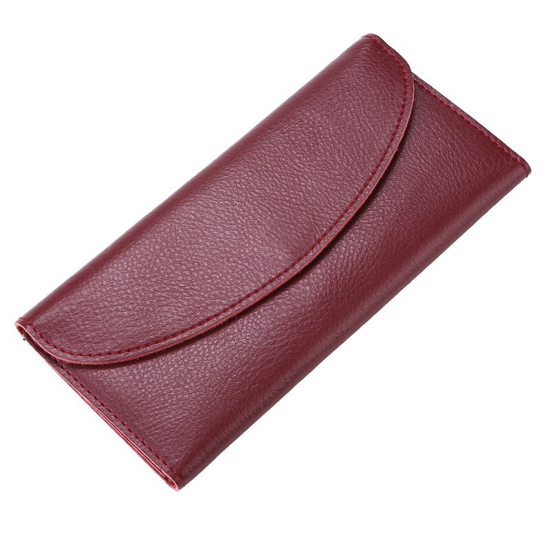 Womens Wallets and Purses Women Wallets Famous Women Wallet Genuine Leather Long Wallet Cow Leather Wallet Men: Burgundy