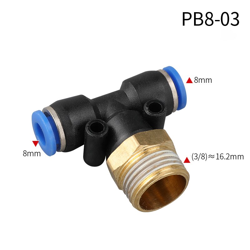 Pneumatyczny Regulator przepływu powietrza 4mm 6mm 8mm 10mm 12mm OD wąż rura regulacja przepływu gazu złącze zaworu 1/8 "1/4" 3/8 "1/2" gwint męski: PB8-03