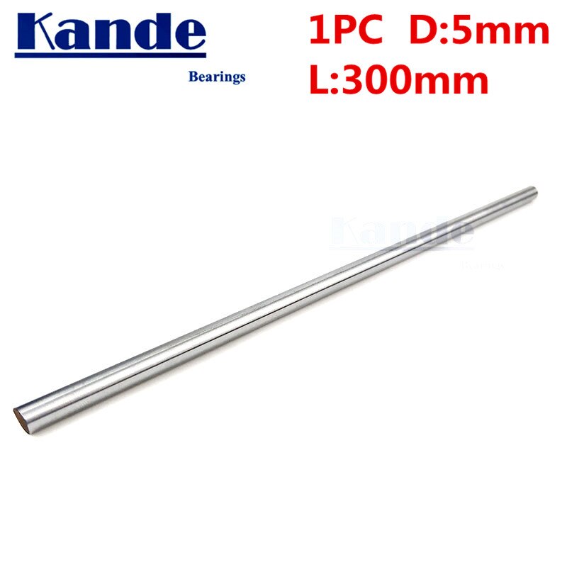Kande Bearings 1pc d: 5mm 3D printer rod shaft 5mm linear shaft chrome plated rod shaft CNC parts 300mm chrome hardened rod
