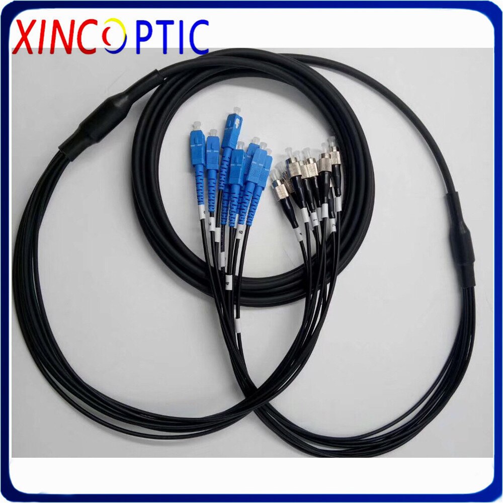 Armored Patch Cord 8cores 3M Singlemode 8 core SM 3 meters G652D/G657A PVC Jacket SC LC FC 8 fibers Optical Fiber Jumper Cable