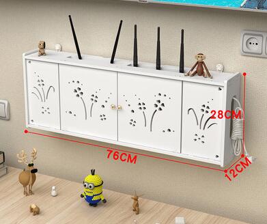 Wifi draadloze router opbergdoos Desktop Massief Houten Wifi Router Opbergdoos Set-top Box Opbergplanken Grote Plug Board Box verbergen van modem routerhouder (Color : A