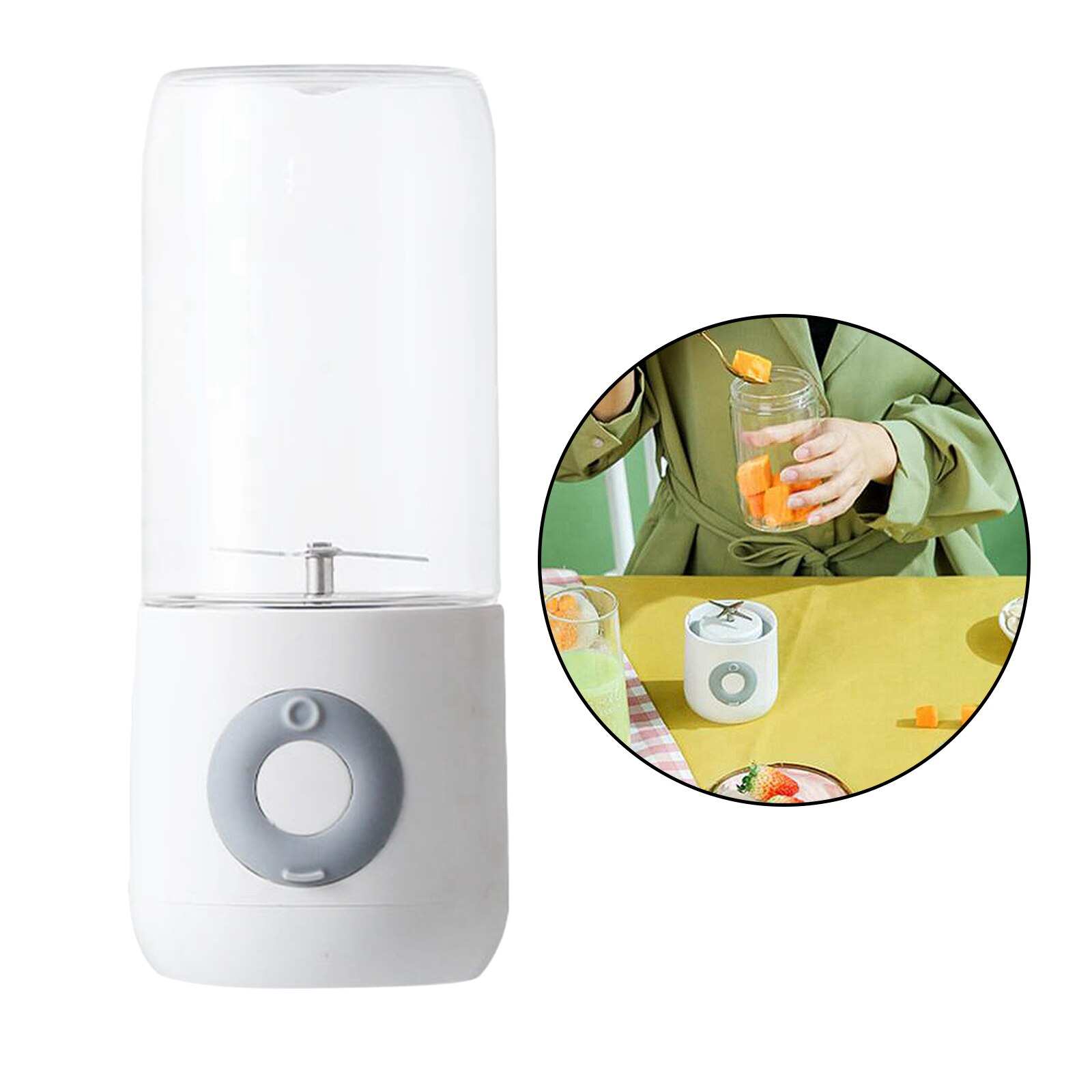 Personal Blender Smoothie Maker Small Juicer Cup Mixer for Outdoor: White