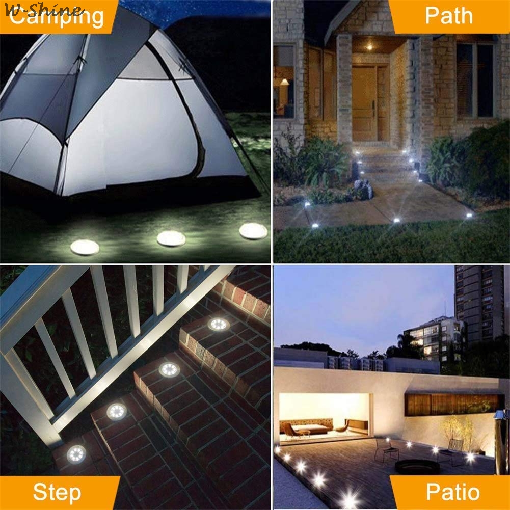 Lâmpada solar, à prova d&#39;água, 8 peças, iluminação para exteriores, luz de rua, jardim, decoração, subterrânea, escada, deck