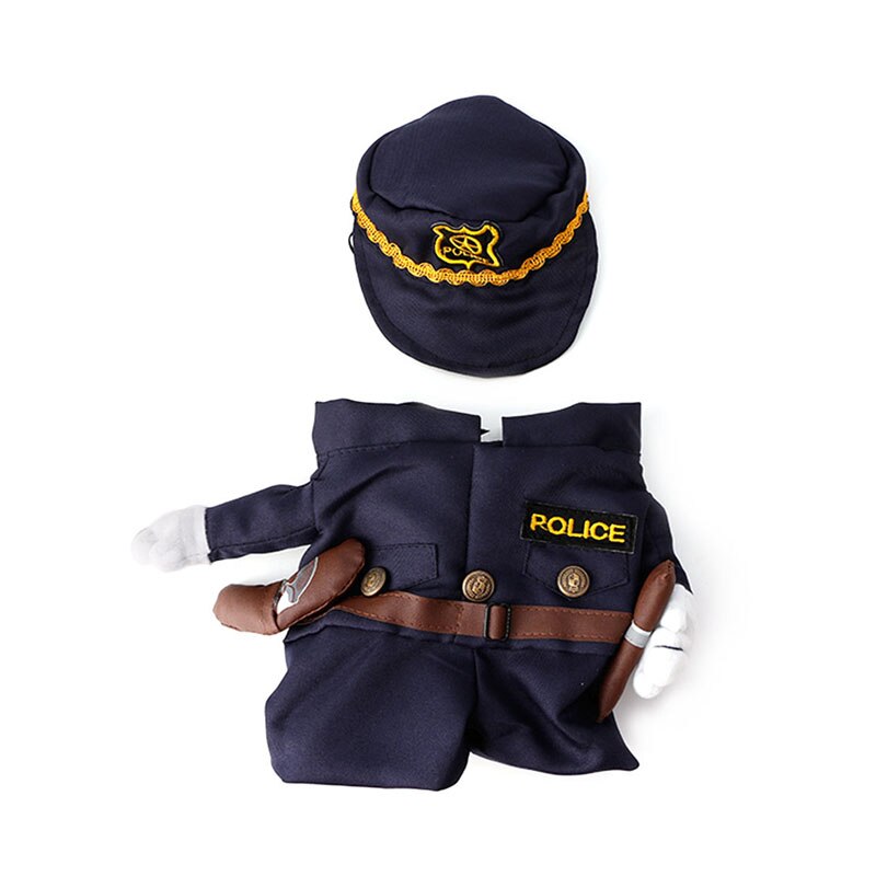 Drôle de chien chat vêtements Costume robe médecin policier Cowboy Costume tenue coton vêtements S M L: Policeman / S