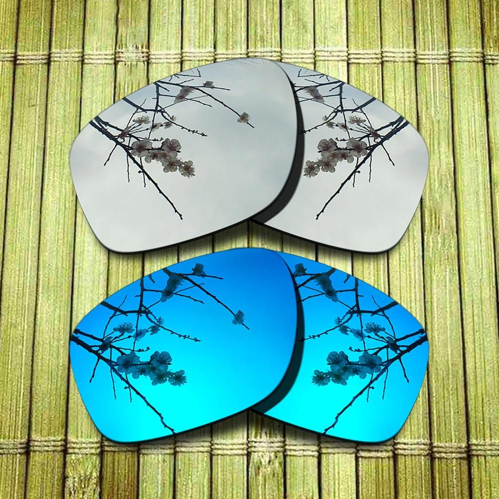 Polarized Replacement Lense For-Oakley Sliver Sunglasses Frame True Color Mirrored Coating - Options: 1x Chrome-1x Blue