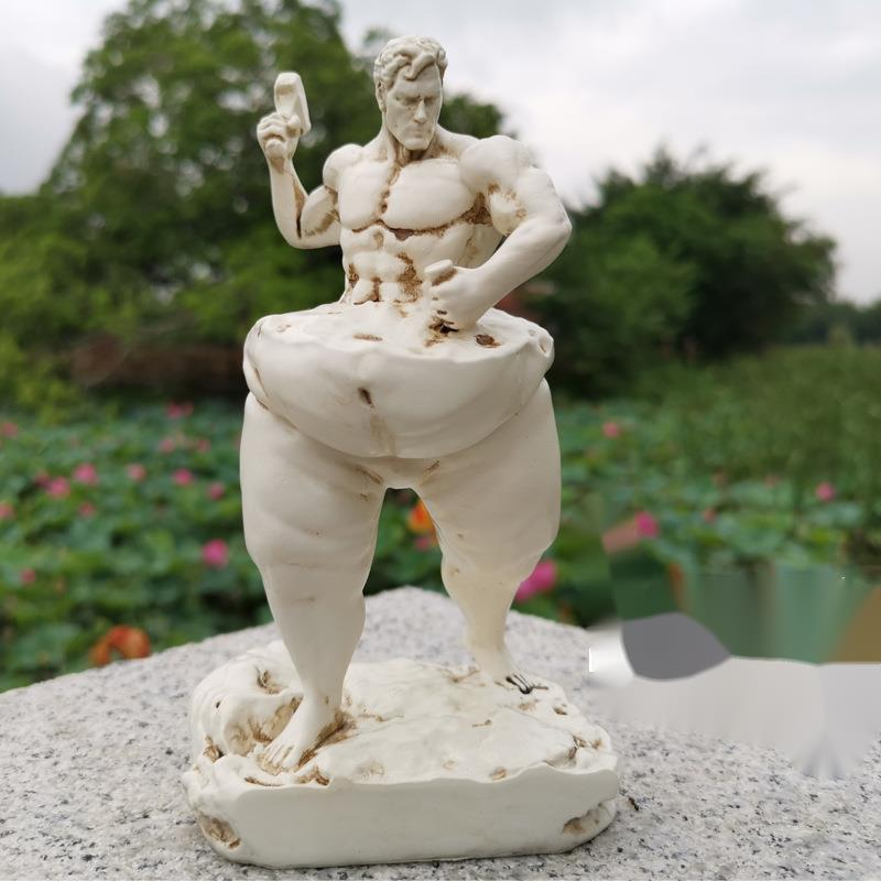 Sculpture en résine sculptée pour perte de poids, Sculpture de musculation pour hommes, Statue de Fitness, décoration artisanale pour salle de sport, de décoration de bureau: C