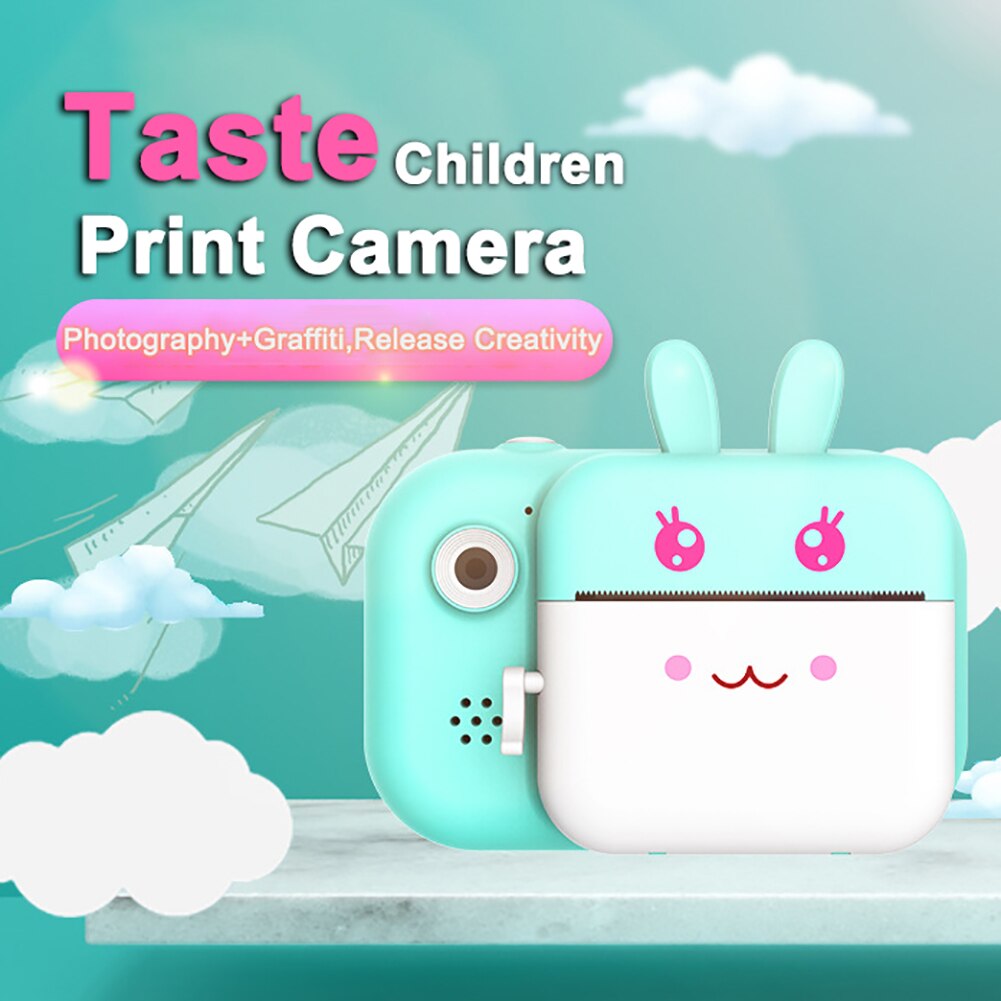 Children Camera Digital Print Camera Cute Baby Camera Video Camcorder 2.4 inch Photography Camera with 3 Rolls Printing Papers