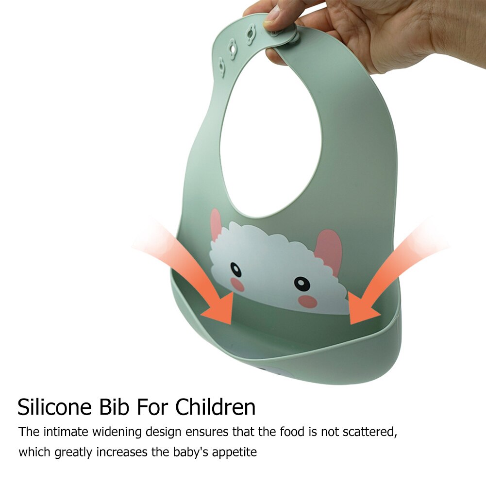 Beveiliging Cartoon Print Baby Slabbetjes Jongens Meisjes Bib Waterdicht Zachte Siliconen Kinderen Burp Doek Kinderen Feeding Bib Met Pocket