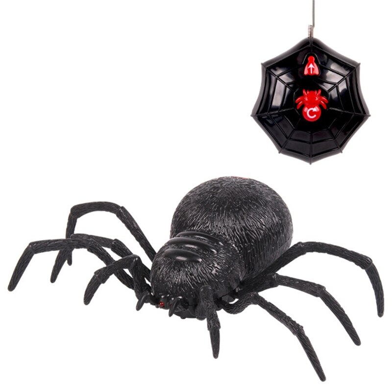 2 Channel RC Simulation Electric Spider Model Toy Halloween Spoof Scary Props 23GD
