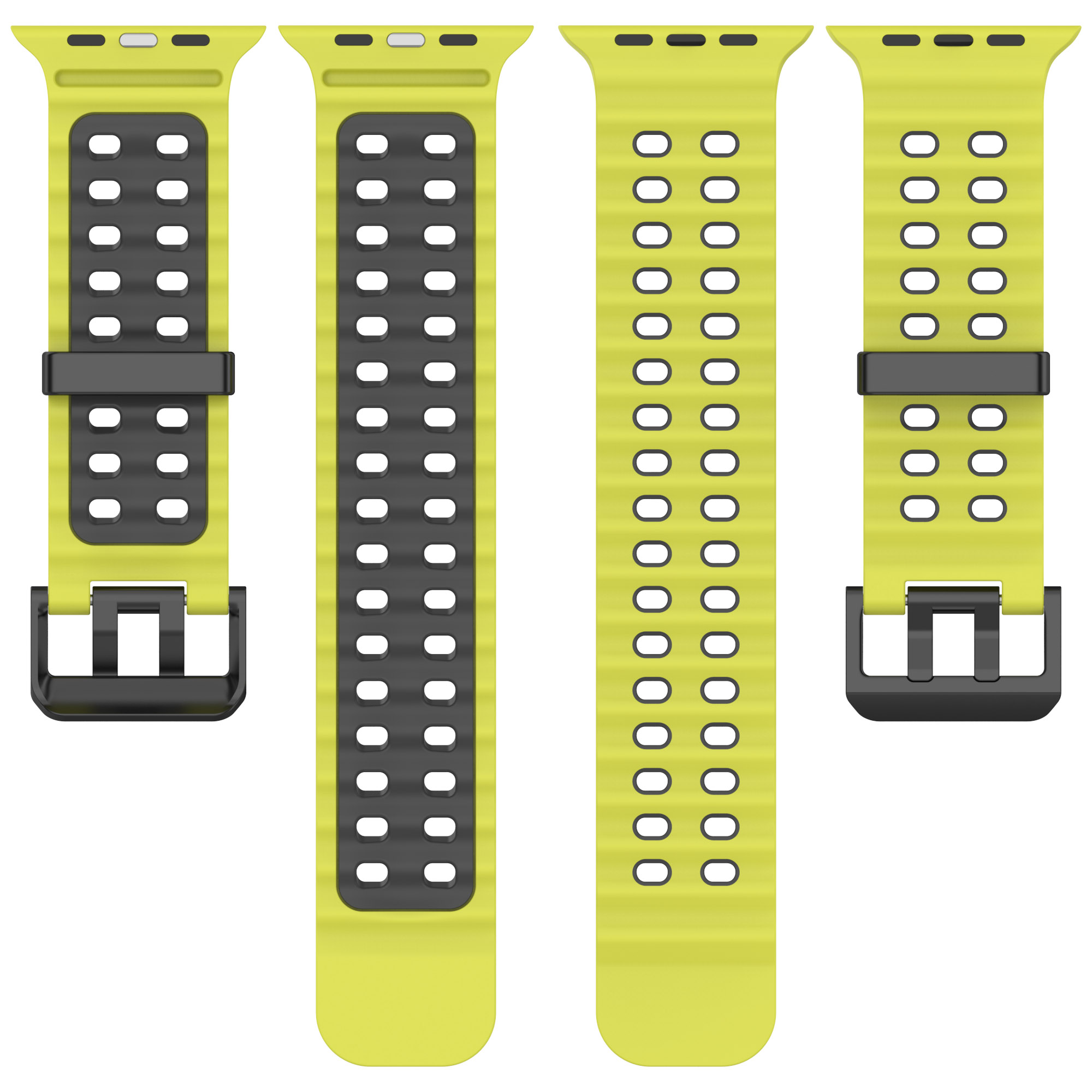 Pulseira esportiva de silicone oceano para apple watch ultra 2 49mm série 10 9 8 7 6 5 4 3 se 46mm 45mm 44mm 42mm pulseira de dois tons