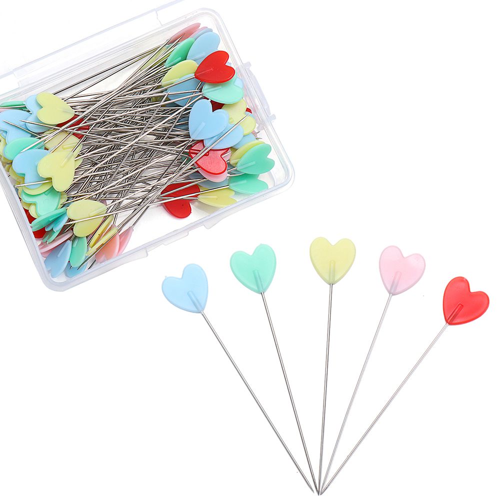 100 sztuk rękodzieło igły głowy kolorowe szpilka robić szycia kocham serce pikowania niejednolita całość