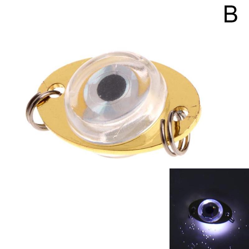 1 st mini fiske bete ljus led djup undervattens ögonform fiske bläckfisk fiske bete självlysande bete för att locka fiske: B