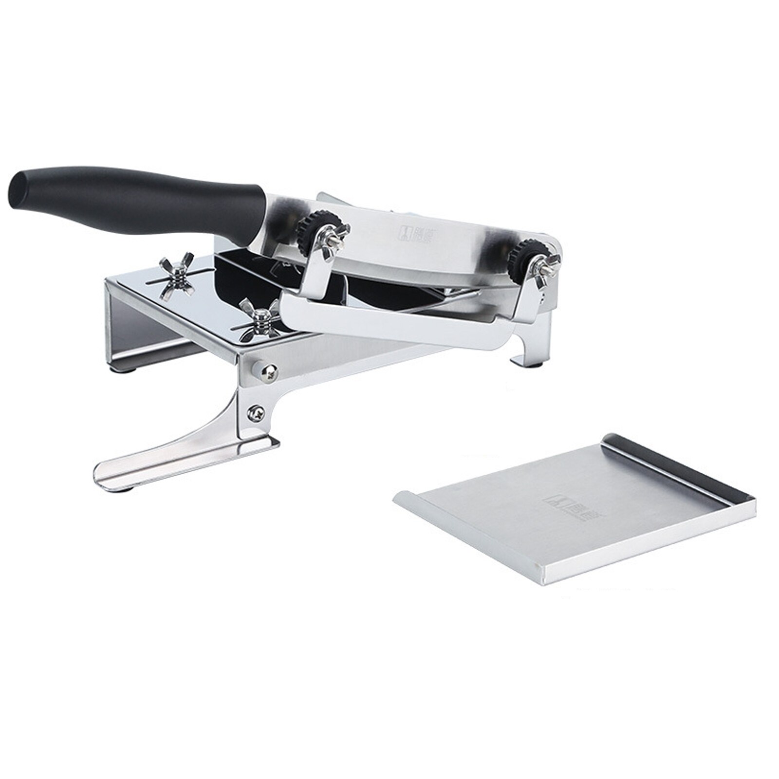 Manual Frozen Meat Slicer Stainless Steel Beef Bacon Meat Cutting Machine Can Adjustable Slice Thickness With Food Tray Dripship