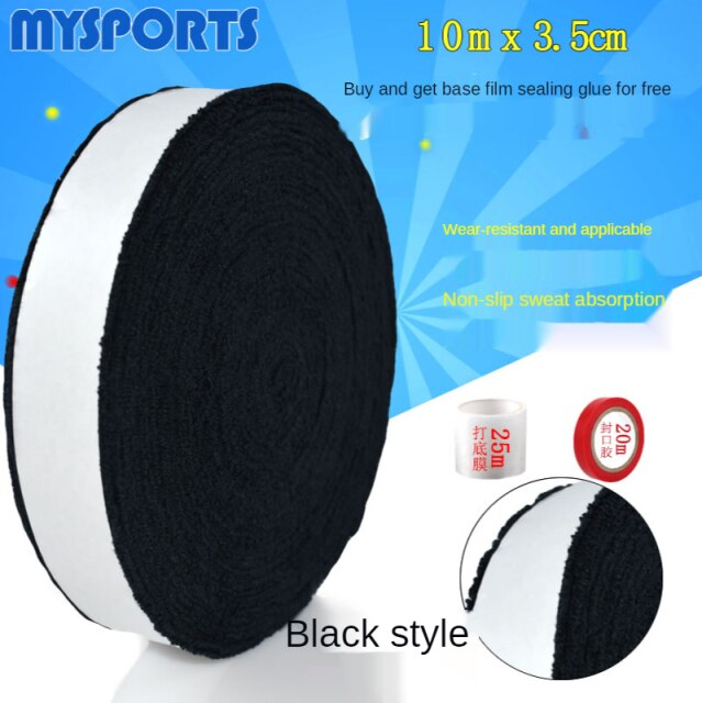 Badminton Handvat Grip Tape Slijtvaste Tennis Rackets Antislip Sweat-Absorberende Band Grote Plaat Handdoek Grip tape: Black