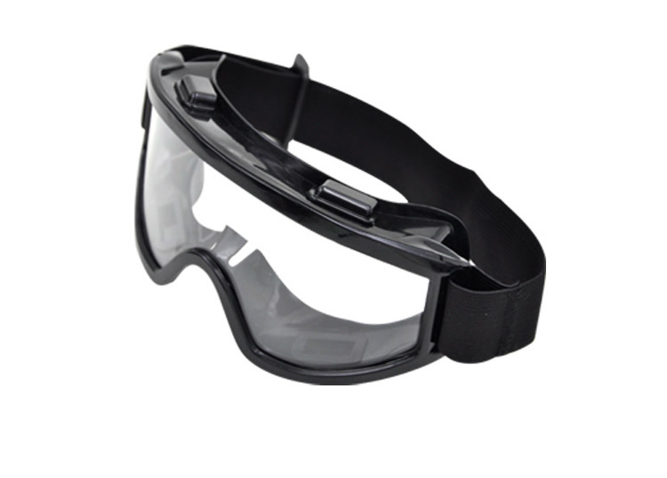 Gennemsigtige beskyttelsesbriller beskyttelsesbriller anti-stænk vindtæt arbejdssikkerhedsbriller til industriel forskning cykling: Sort ramme