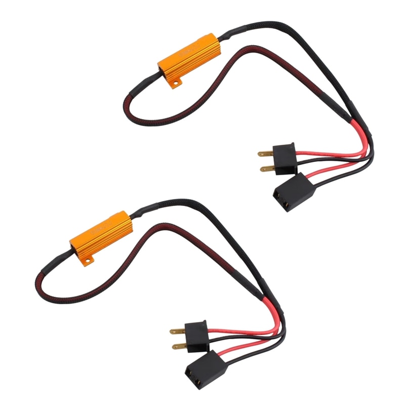 2 uds. De resistencias de carga LED H7, Bombilla de faro LED, decodificador LED de 6 ohmios de resistencia para coche: Default Title