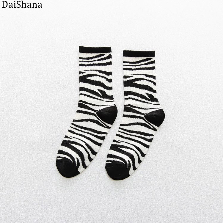 Harajuku kawaii søde sokker kvinder mejeri zebramønster bløde åndbare bomuldsstrømper ankelhøje afslappede behagelige sokker st.: Stil 1