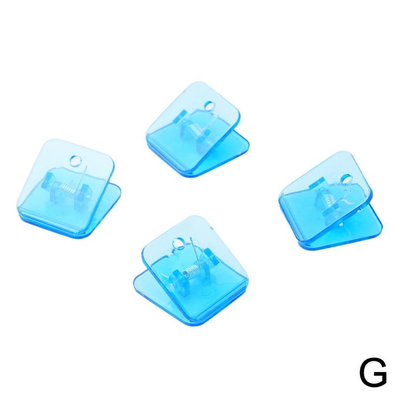 4Pcs Multicolor Acrylic Clamp Paper Clips Ticket Holder Paper Documents Organizer Bookmark Binder Clip: Blue