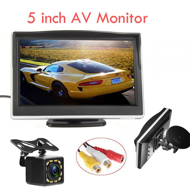 5 Inch Tft Lcd-scherm Auto Monitor Hd 800*480 Omkeren Parking Monitor Met 2 Video-ingang Voor Reverse achteruitrijcamera: 5 inch-12 S