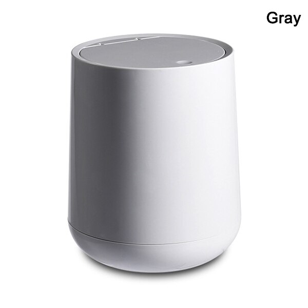 Small Round Plastic Trash Can Wastebasket Garbage Container Bin with Swing Top Lid for Bathrooms Kitchens Home Offices: B