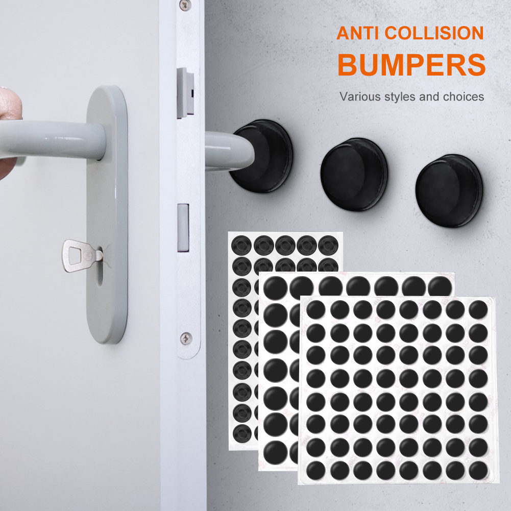 128/200pcs Cabinet Door Stops self-adhesive Silicone Rubber Pad Bumpers Prevent Noisy Damper Buffer Cushion Furniture Hardware: black / 5x2mm 200pcs