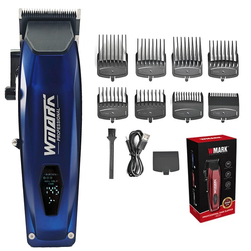 WMARK NG-125 cortapelos eléctrico 7500RPM Motor giratorio cabezal de aceite barbería recortadora para hombre hoja 5 ajustes: Rojo rosado