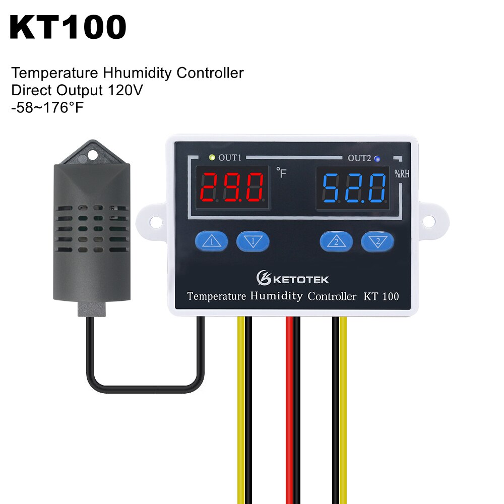 STC-3028 Temperature Humidity Controller Thermostat Regulator Thermometer Hygrometer Control Switch: KT100 120V AC