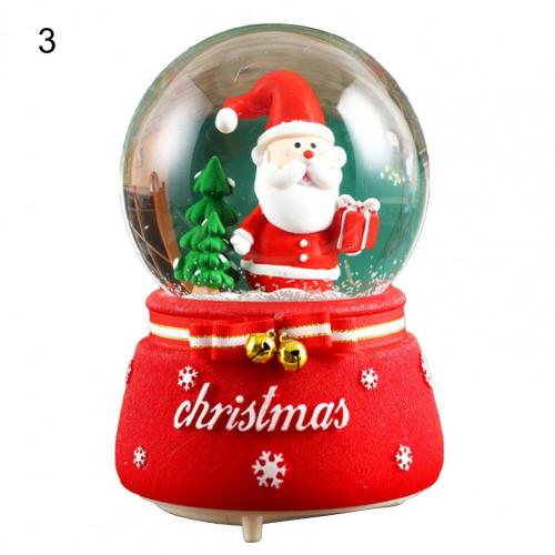 Music Snow Globe Glowing Crafts Snow Globe Display Lovely Decorative Santa Claus Statue Music Snow Globe Ornament:  M 3