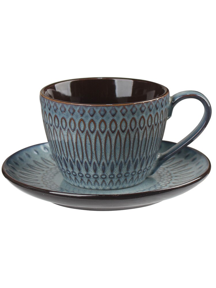 Teacup Ceramic Coffee Cup Saucer Set Decor Ceramic Coffee Cups Chinese Travel Crockery Tazas De Cafe Tableware BJ50BD