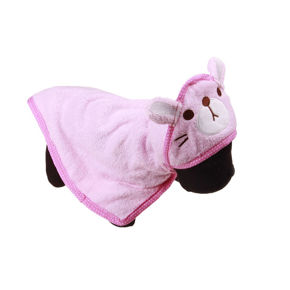 Søde kæledyr hund badehåndklæde bamse håndklæde super absorption tørring badehåndklæder med hættetrøjer blød hvalp kat håndklæder: Lyserød / L