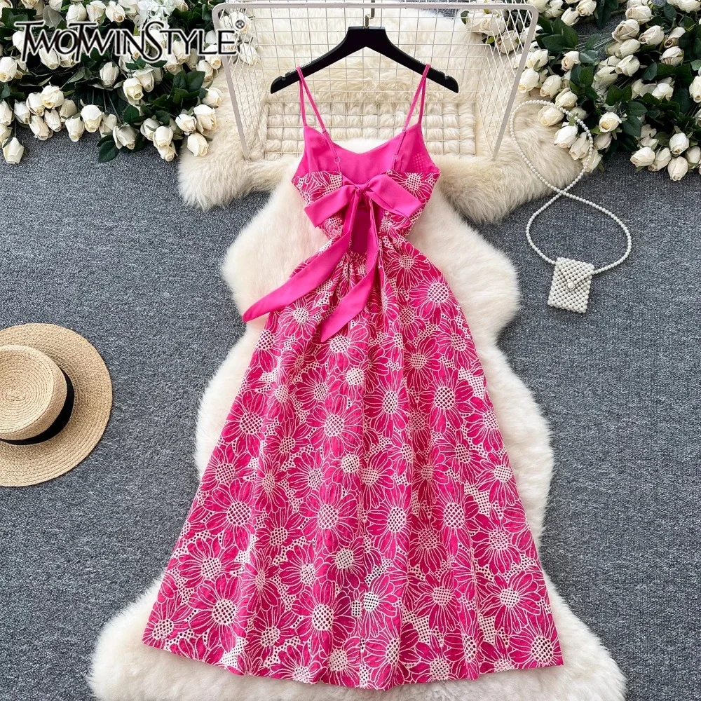TWOTWINSTYLE Patchwork Diamonds Chic Dress For Women Strapless High Waist Evening Party Slim Dress Female KDR523826
