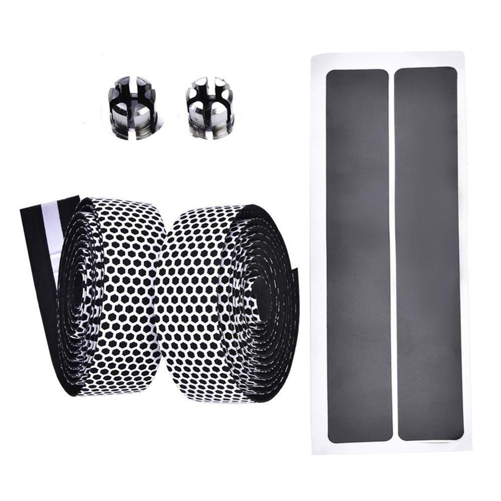 Vélo de montagne motif nid d'abeille Camouflage éponge sangles vélo de montagne vélo de route antidérapant synthétique éponge sangles: white