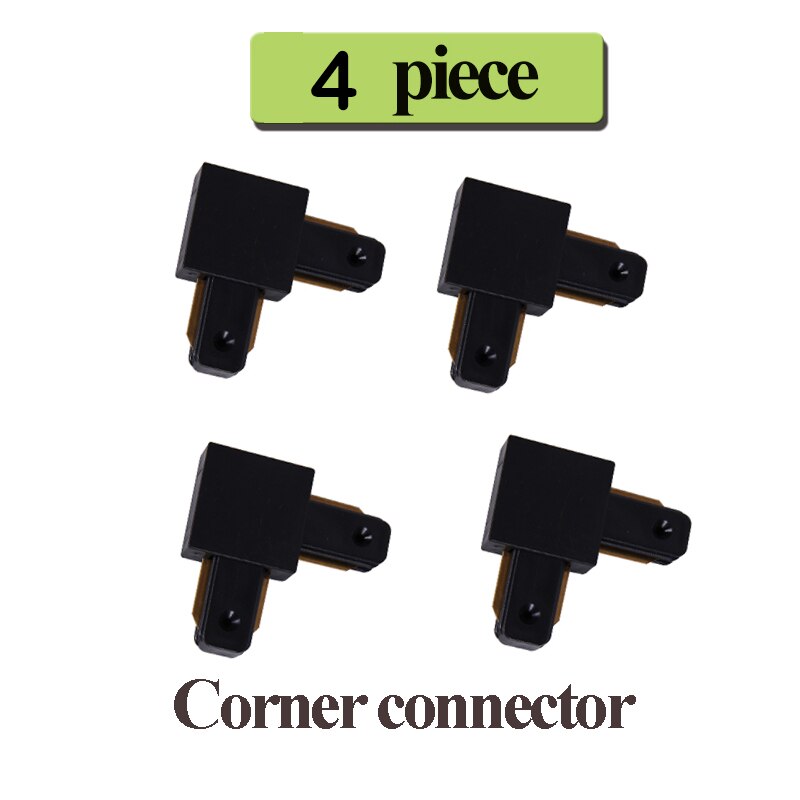 0.5M 1M Track Rail 2 Wire System Aluminum led Track Light Rail Universal Rail Connector Circuit Rails For LED Track Spotlight: 4pcs connector B / Black