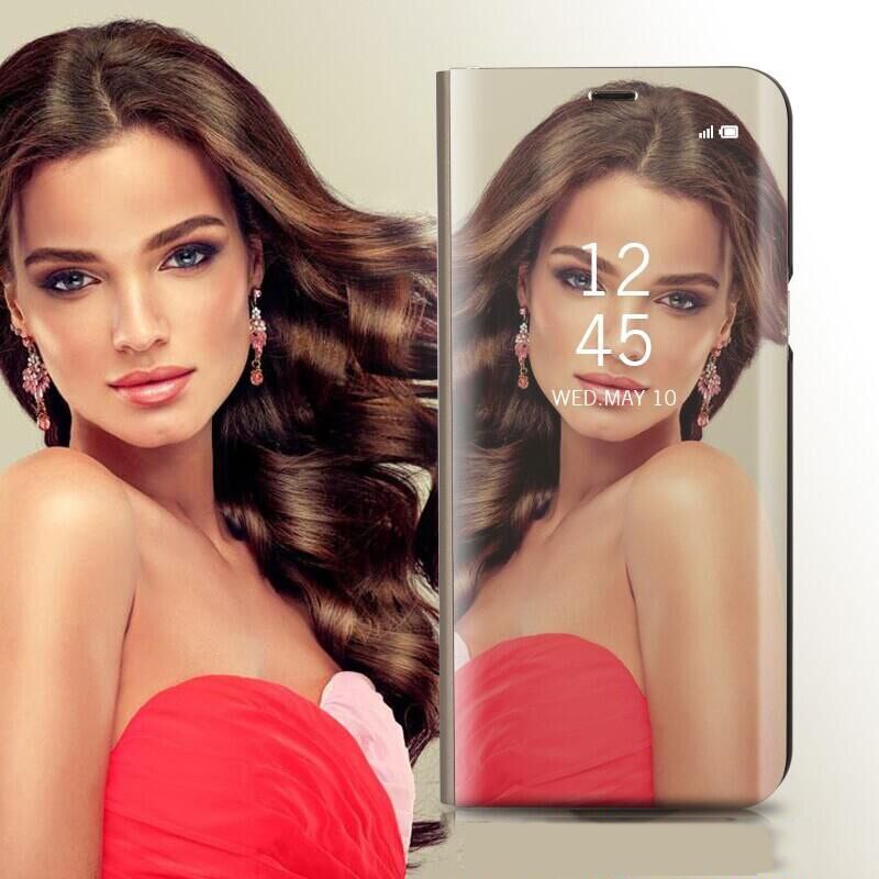 Voor huawei  y9a hoesje 6.63 inch luxe spiegel slimme leren flipcover voor huawei  y9a y9 a hoesje standaard beschermende shell fundas
