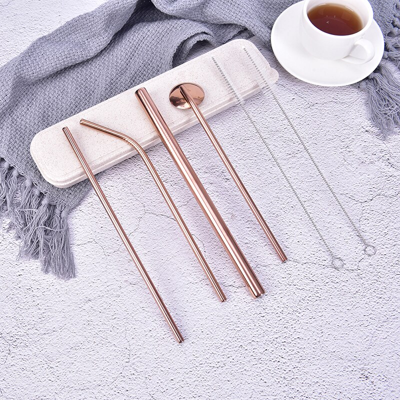 Stainless Reusable Straws For Tumbler Eco-Friendly Straw Steel Straws Rainbow Drinking: RG