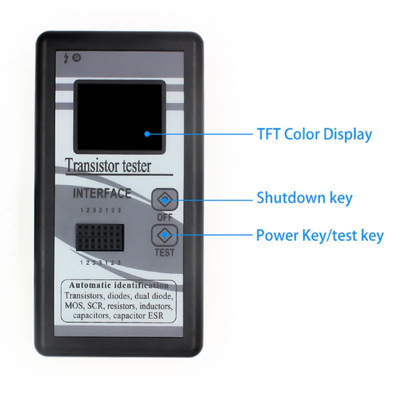 Multi-purpose Transistor Tester Diode Thyristor Capacitance Resistor Inductance MOS SCR ESR Meter Automatic Checker