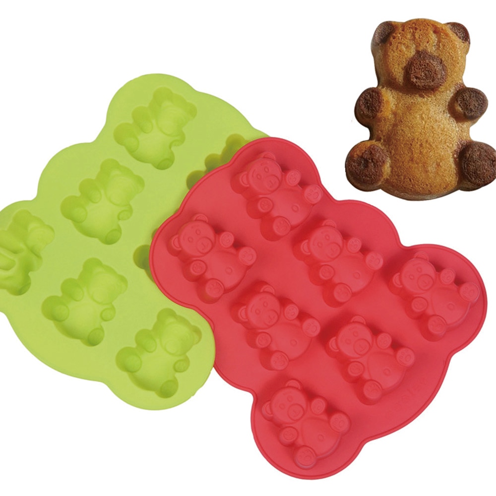 1Pc 7 Netz Bären Geformt Kuchen bilden Fondant bilden Schokolade Formen Kuchen Dekoration Werkzeuge Gebäck Silikon Backen Ausrügestochen