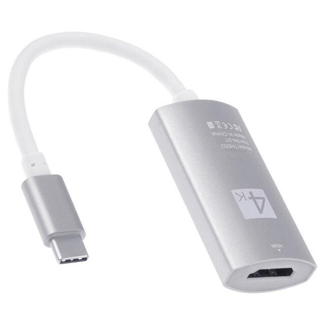 Type C HDMI Adapter Phone to TV Cable HDTV Video Converter for Samsung Galaxy S20 Ultra S10 S9 S8 Note10 9 For HUAWEI LG PC: Silver White