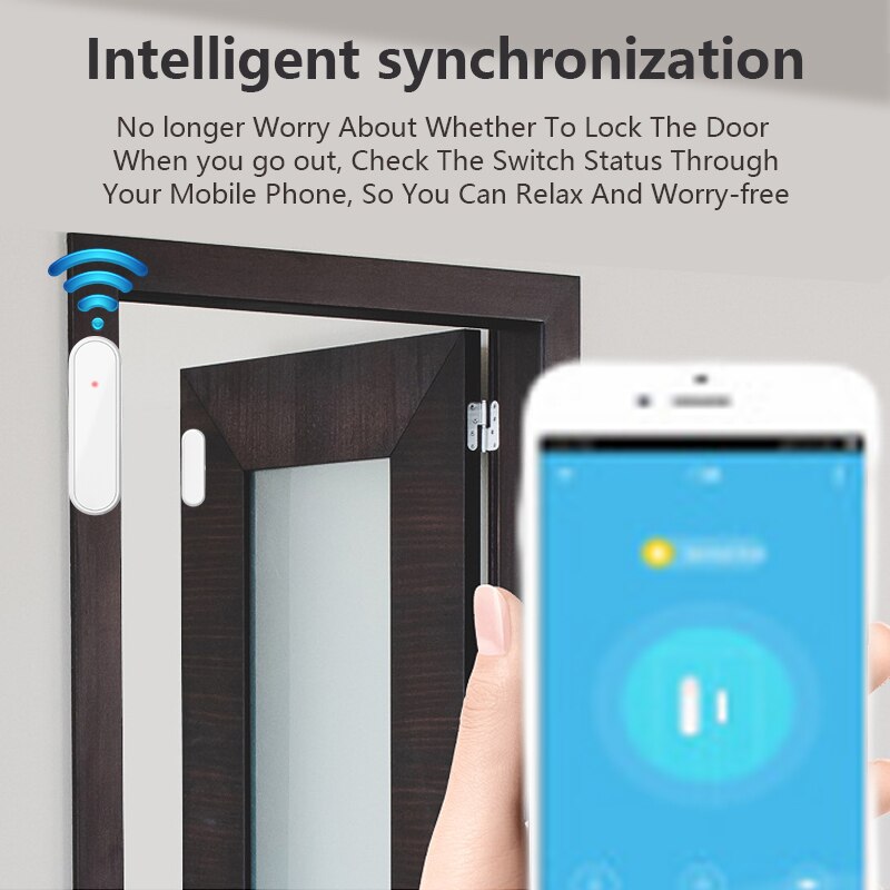 Z-Wave WiFi Door Sensor Door Open /Closed Detectors Magnetic Switch Window Sensor Family Home Security Alert Security Alarm