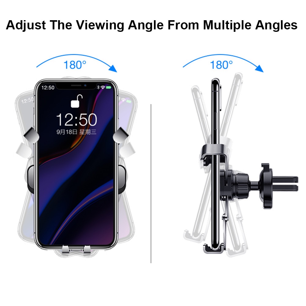 KDsafe Gravity Phone Holder In Car Air Vent Mount Cell Phone Foldable Mobile Phone Holder Stand for iPhone 11 XS XR Universal