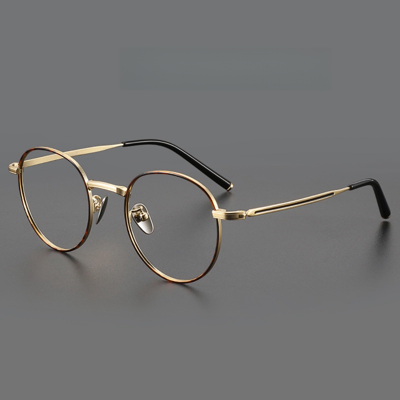 Gafas de FIRADA, gafas redondas Retro de titanio puro, gafas graduadas ópticas cómodas, montura para hombres y mujeres 1820-C: Verde