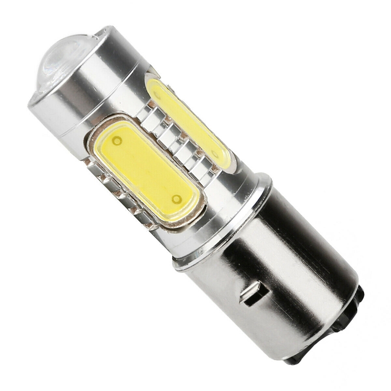 Motorfiets Koplamp 12V H6 Ba20d 4 Cob Led Wit Lamp Geschikt Voor Bromfiets Atv Koplamp