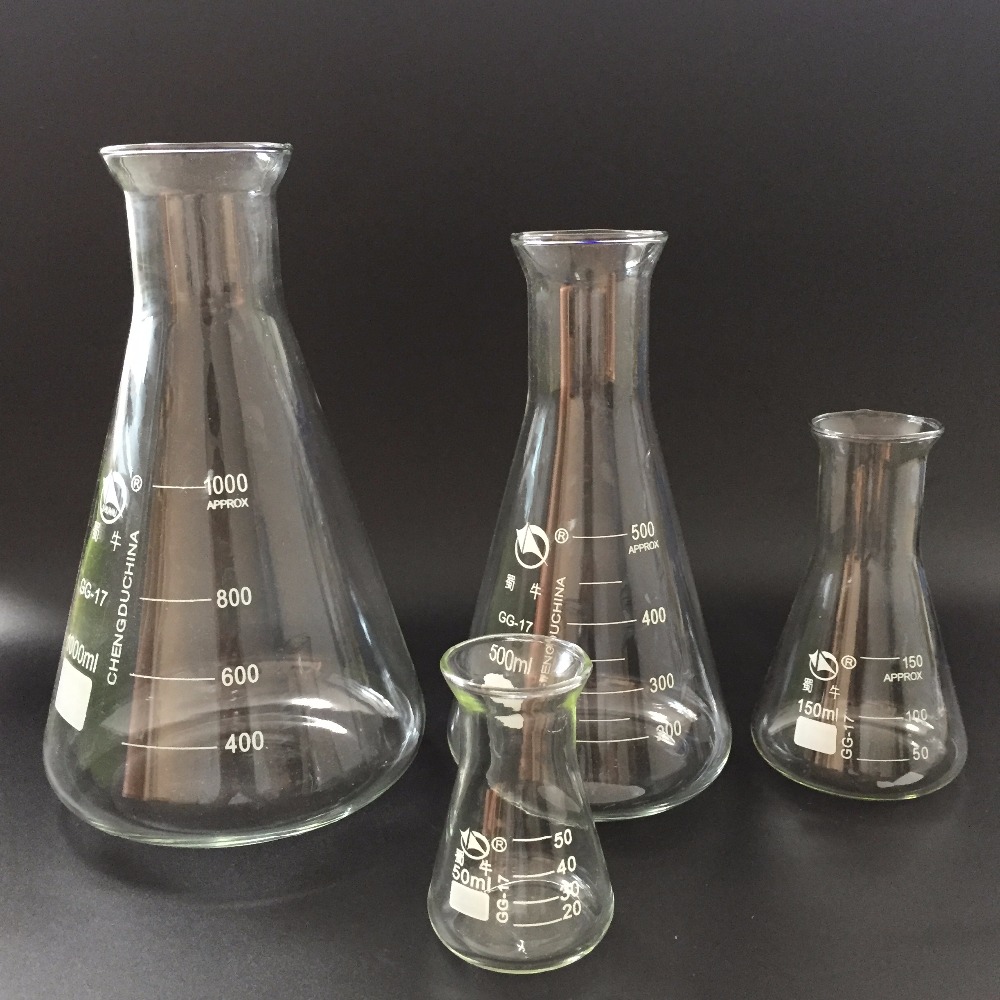 1 Pc 50-2000 Ml Driehoek Glas Trompet Mond Kolf Erlenmeyer Erlenmeyer Labratory Brede Hals kolf