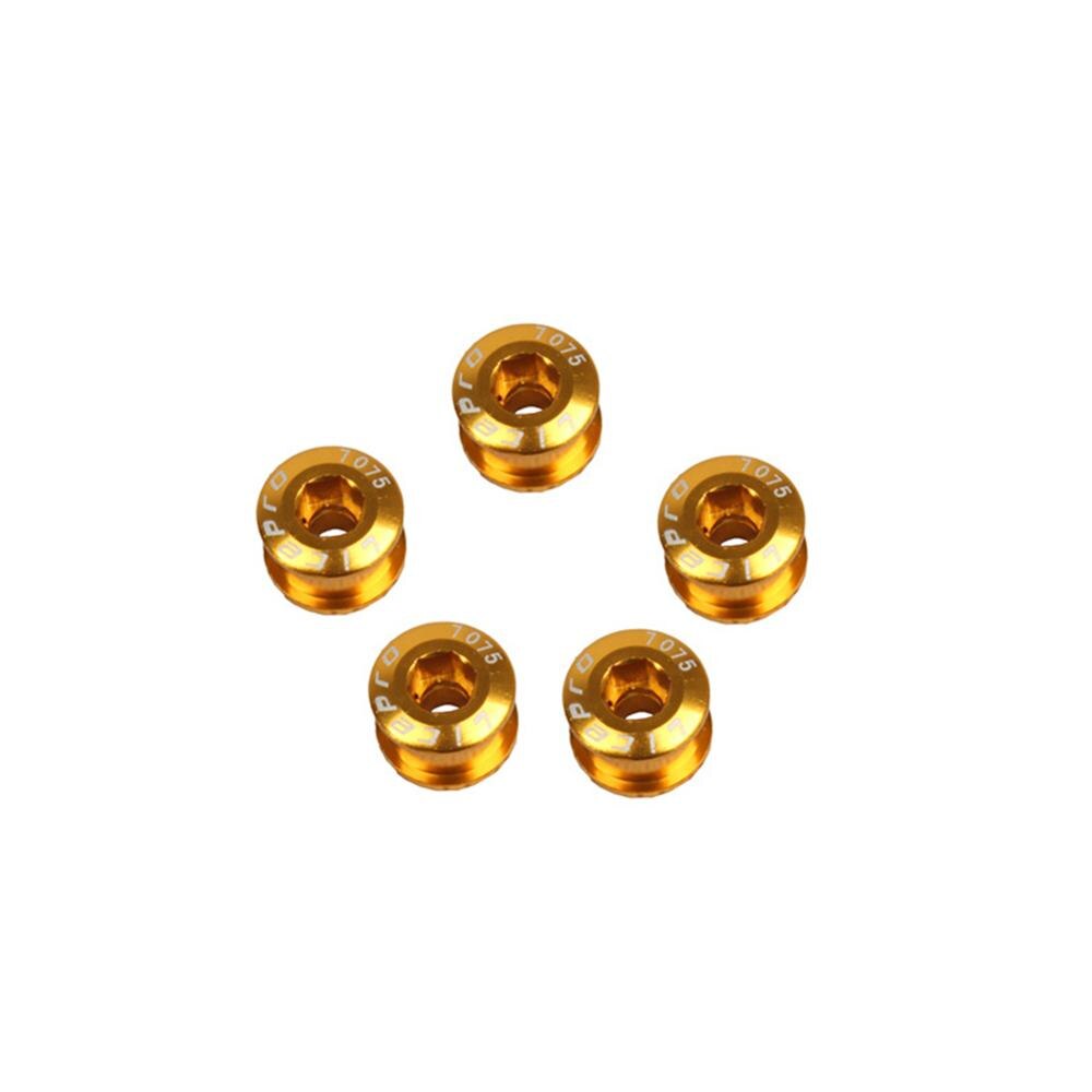 5 Stks/set Fiets Crank Chain Wheel Bolt 8 Kleuren 7075 Aluminium Mtb Kettingblad Bouten Enkele Kettingwiel Bouten: gold