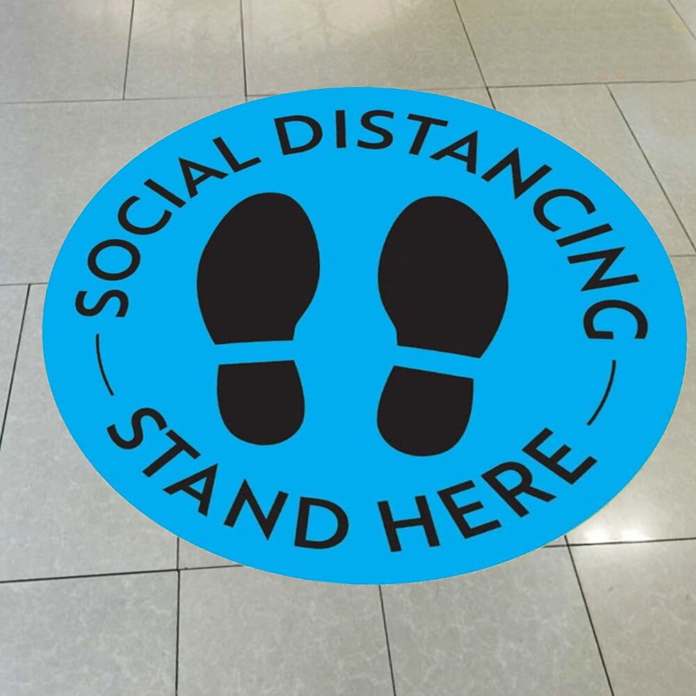 Isolation Distance Signs Ground Stickers 5x Safety Social Distancing Floor Decal Safety Mark Ground Sticker for Market