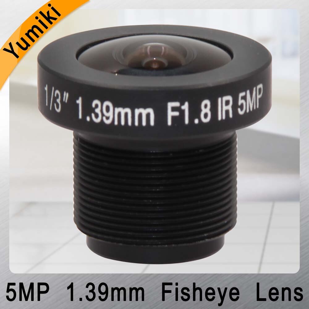 Yumiki HD 5mp 1.39mm cctv camera Lens 1/3 "Groothoek M12 F2.0 IR Board Panoramisch Fisheye lenzen voor 720 P/1080 P Camera