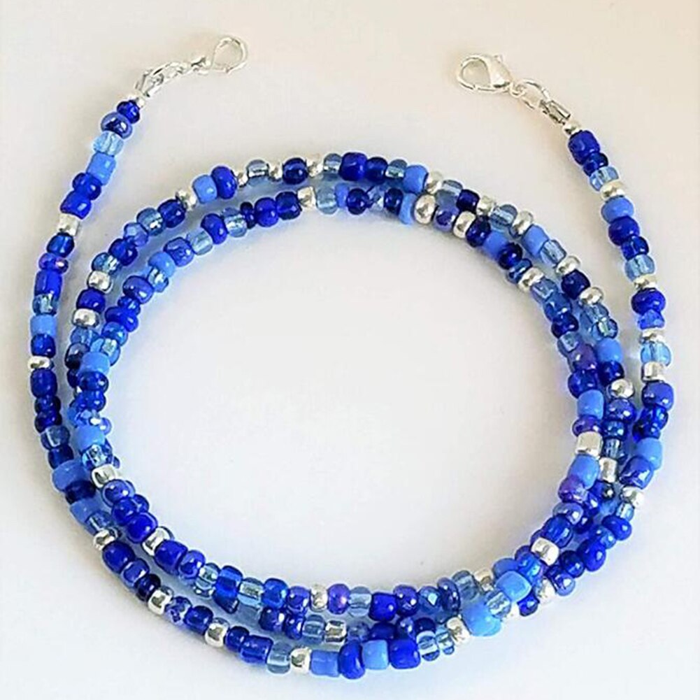 Cadena Bohemia para mascarilla para mujer, cadenas para máscara, joyería Bohemia, Gargantilla con letras, Collares coloridos: 4