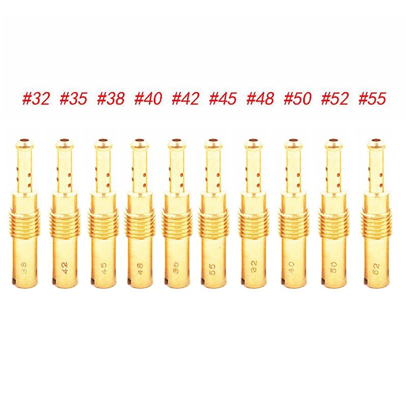 10pcs Set Slow/Pilot Jet & 10pcs Main Jet For PWK Keihin OKO CVK Carburetor Vice injectors (Total 20 set)