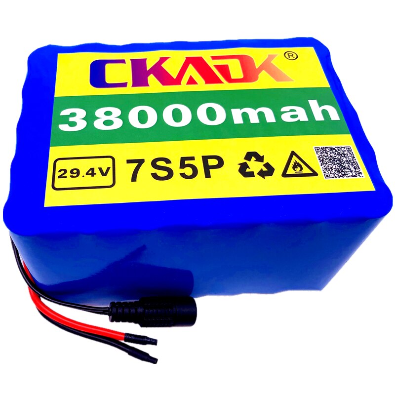 Batteria 7S5P 24v 38Ah di alta qualità batteria agli ioni di litio da 250w 29.4V 38000mAh per caricabatterie elettrico 2A per sedia a rotelle